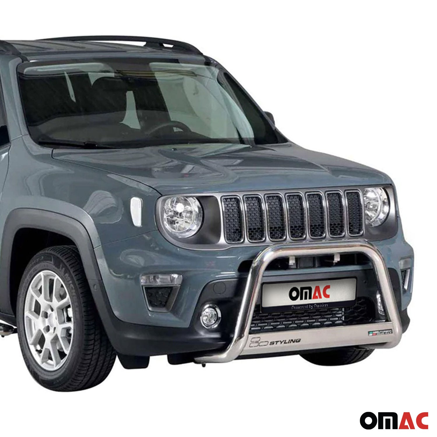 2019-2024 Jeep Renegade Bull Bar Push Front Bumper Grille Silver 1 Pc