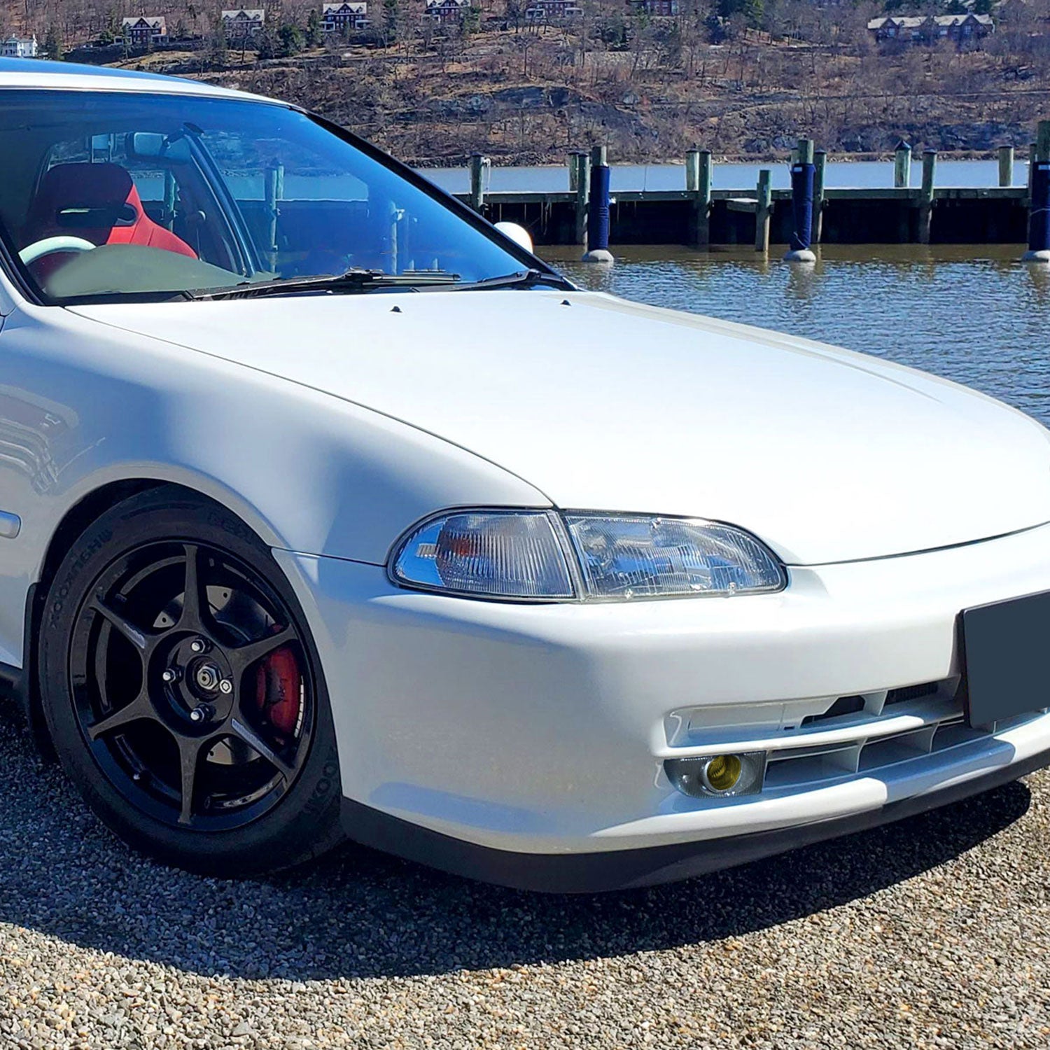 1992-1995 Honda Civic Sedan H3 Fog Lights Kit Chrome Housing/Yellow Lens