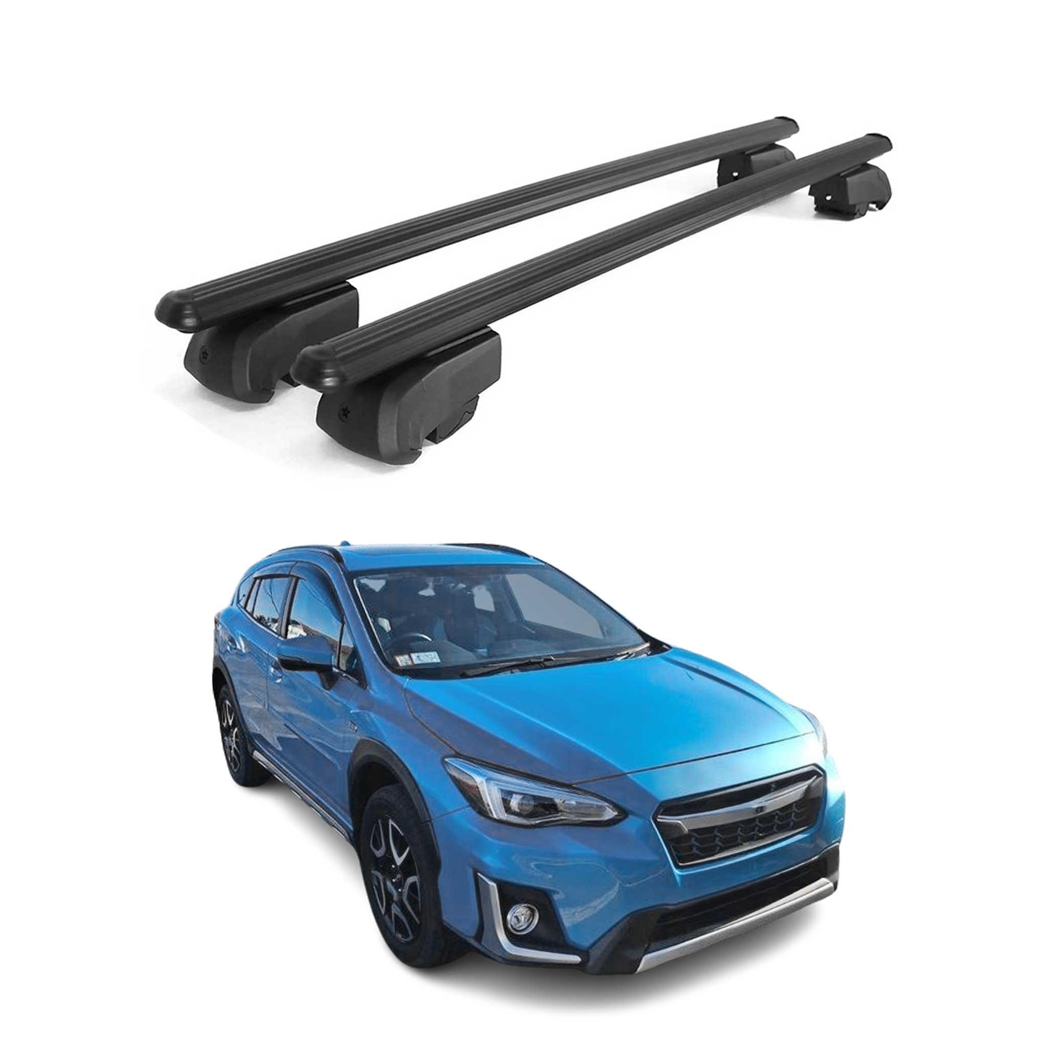 2019-2024 Subaru Crosstrek Hybrid Roof Rack Cross Bars Black