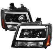 2007-2013 Chevy Avalanche/ 07-2014 Tahoe Suburban LED C-Bar Headlights -RS Black