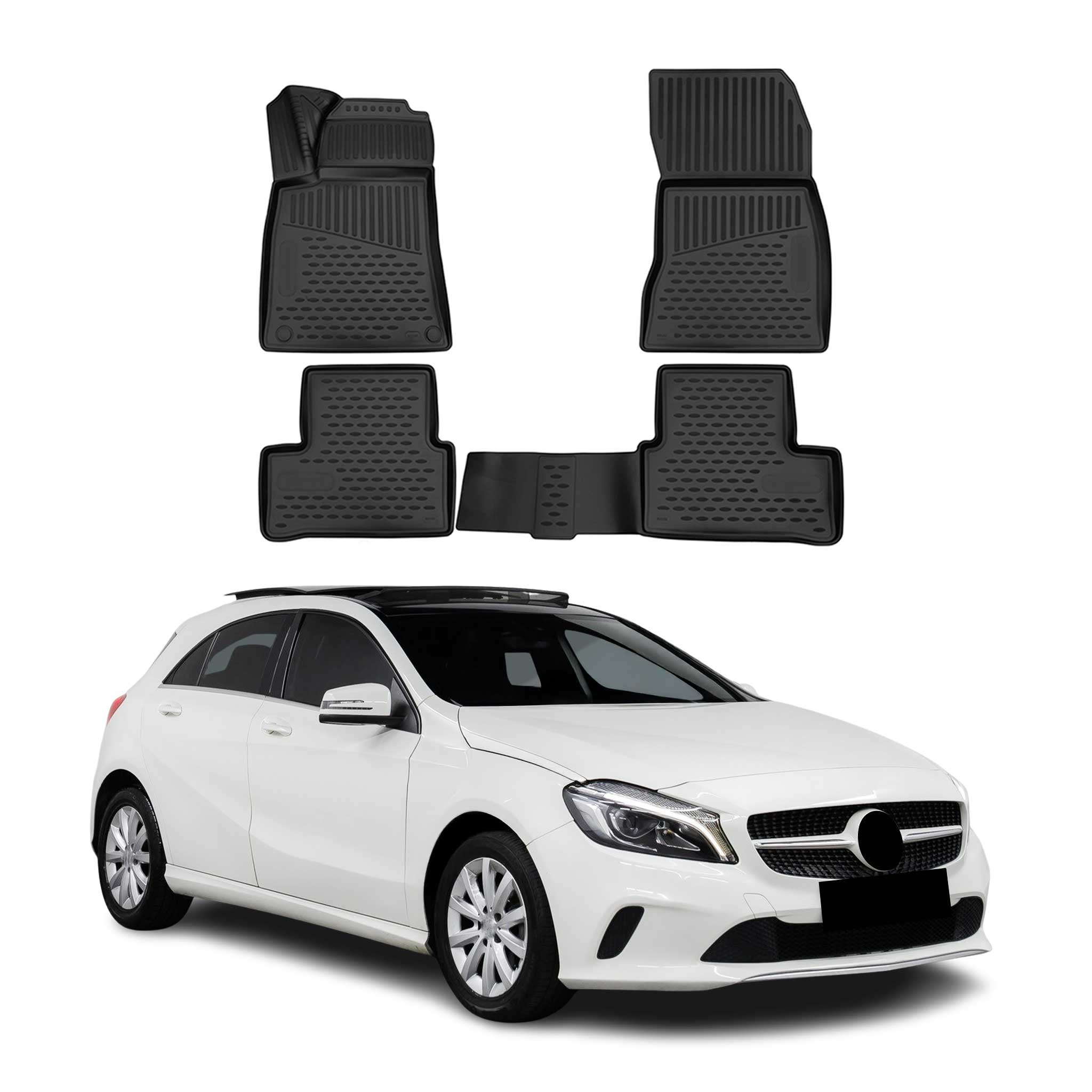 2016-2018 Mercedes A Class W176 Hatchback Floor Mats Liners Full Set All Weather Black