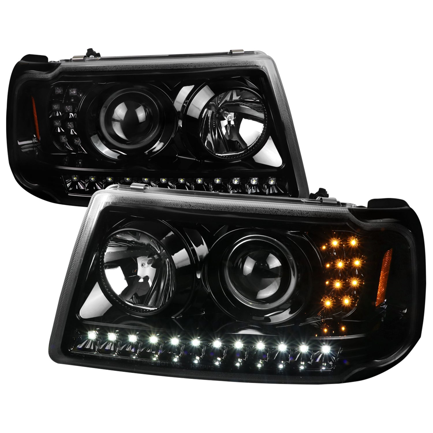 2001-2011 Ford Ranger Projector Headlights LED Light & LED Signal Jet Black