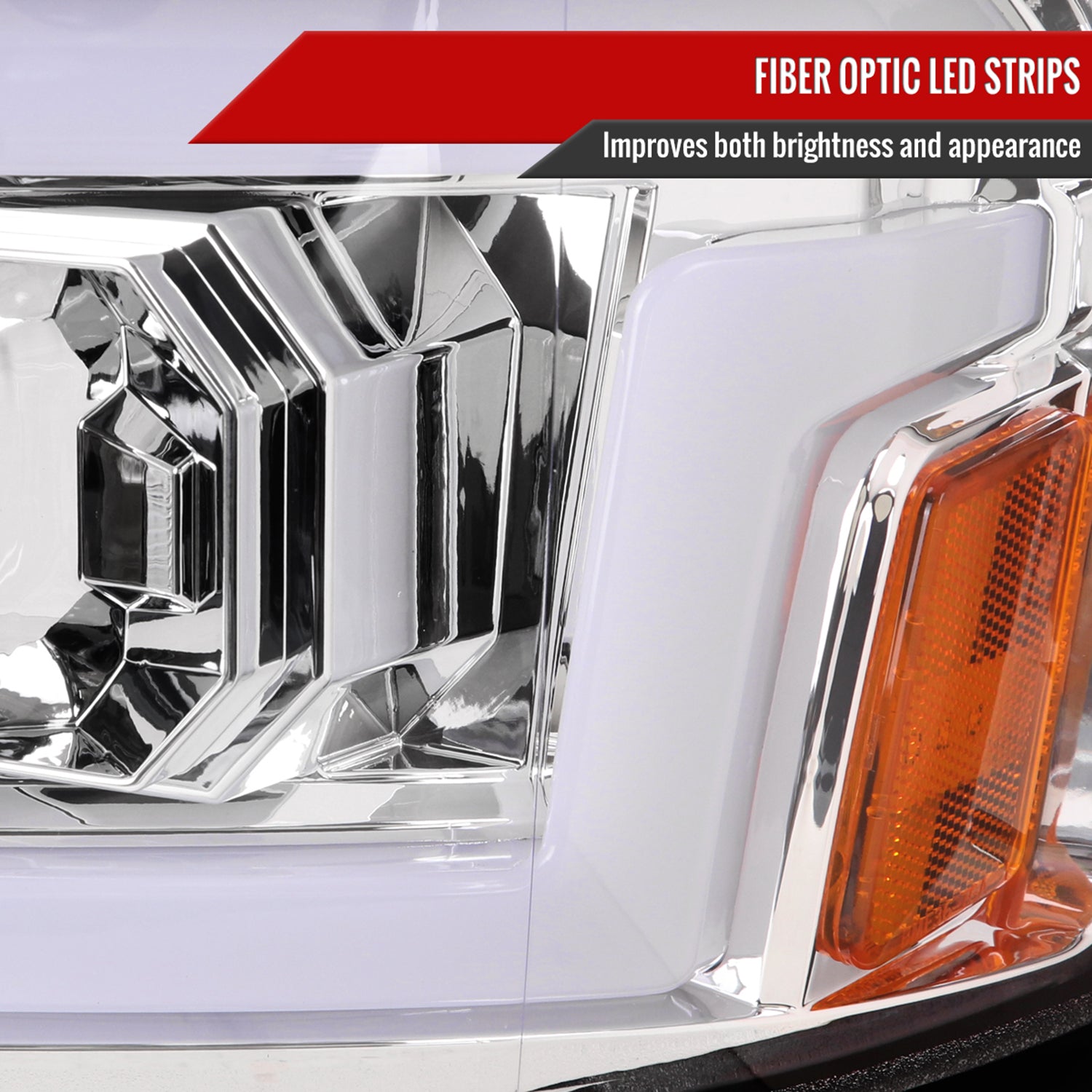2015-2019 Chevy Silverado 2500HD/3500HD LED Signal Projector Headlights Chrome