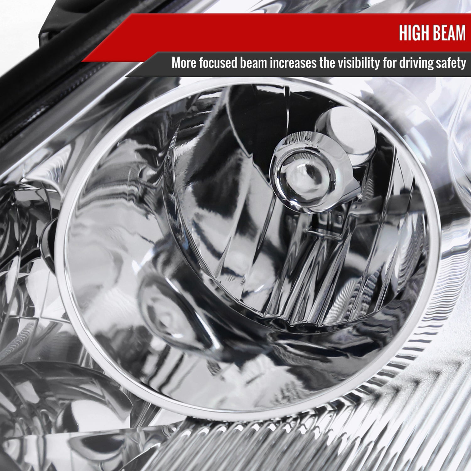 2006-2010 Toyota Sienna Factory Headlights w/Amber Reflector Chrome/Clear