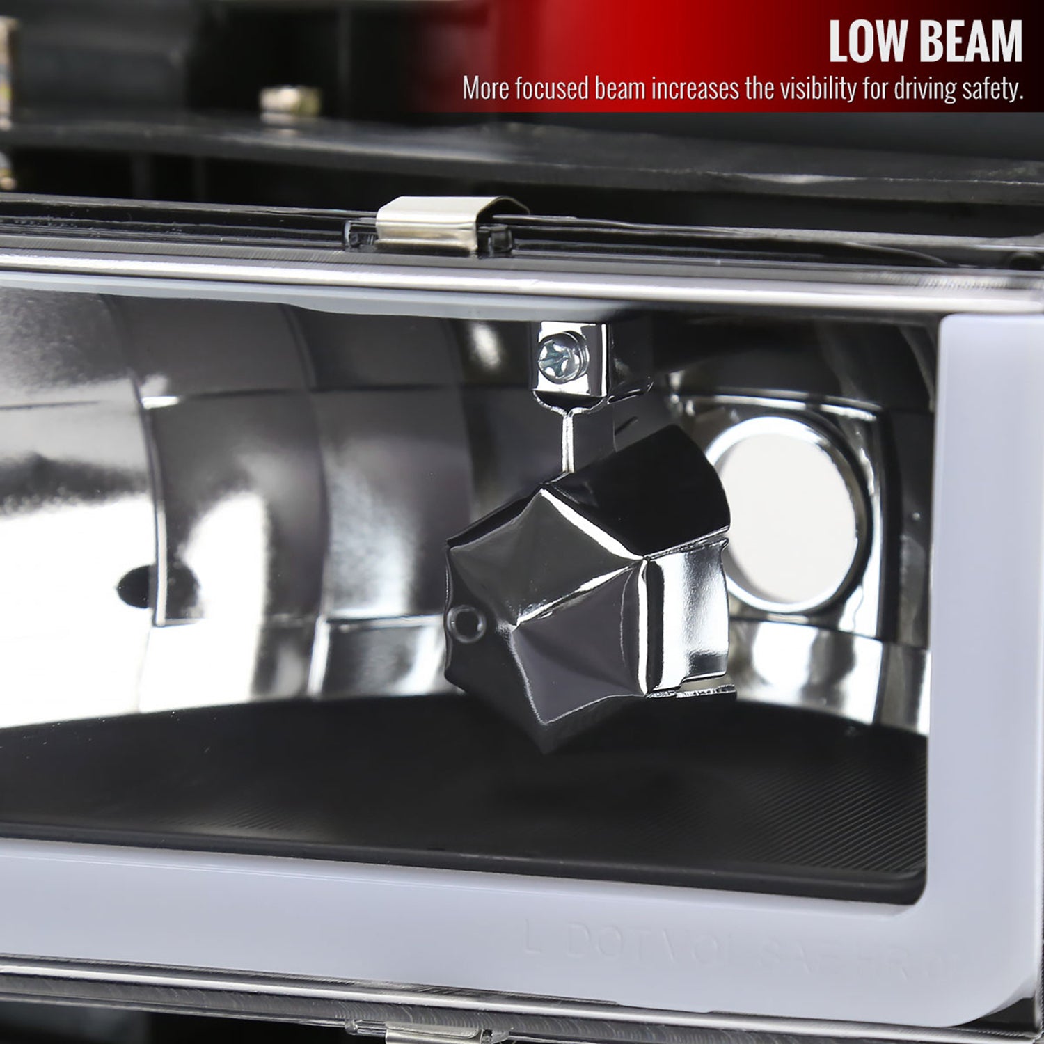 1988-1998 Chevy C/K C10/Tahoe/Sierra/Yukon/Suburban LED Headlights Matte Black