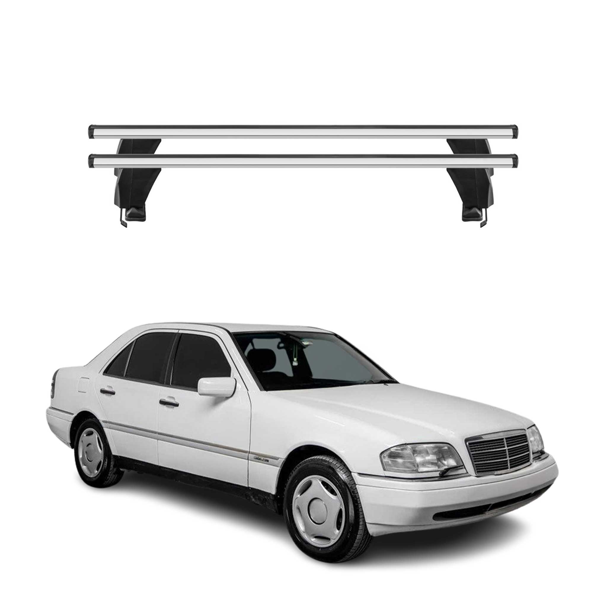 1995-2000 Mercedes C Class W202 Roof Rack Cross Bars Silver