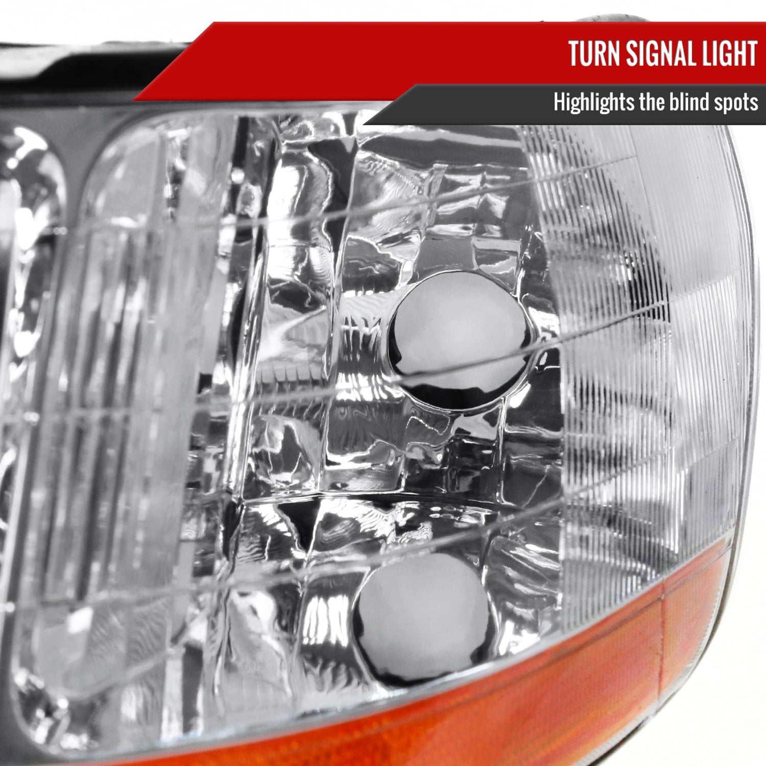1998-2002 Honda Accord Factory Crystal Headlights Amber Reflector Chrome/Clear