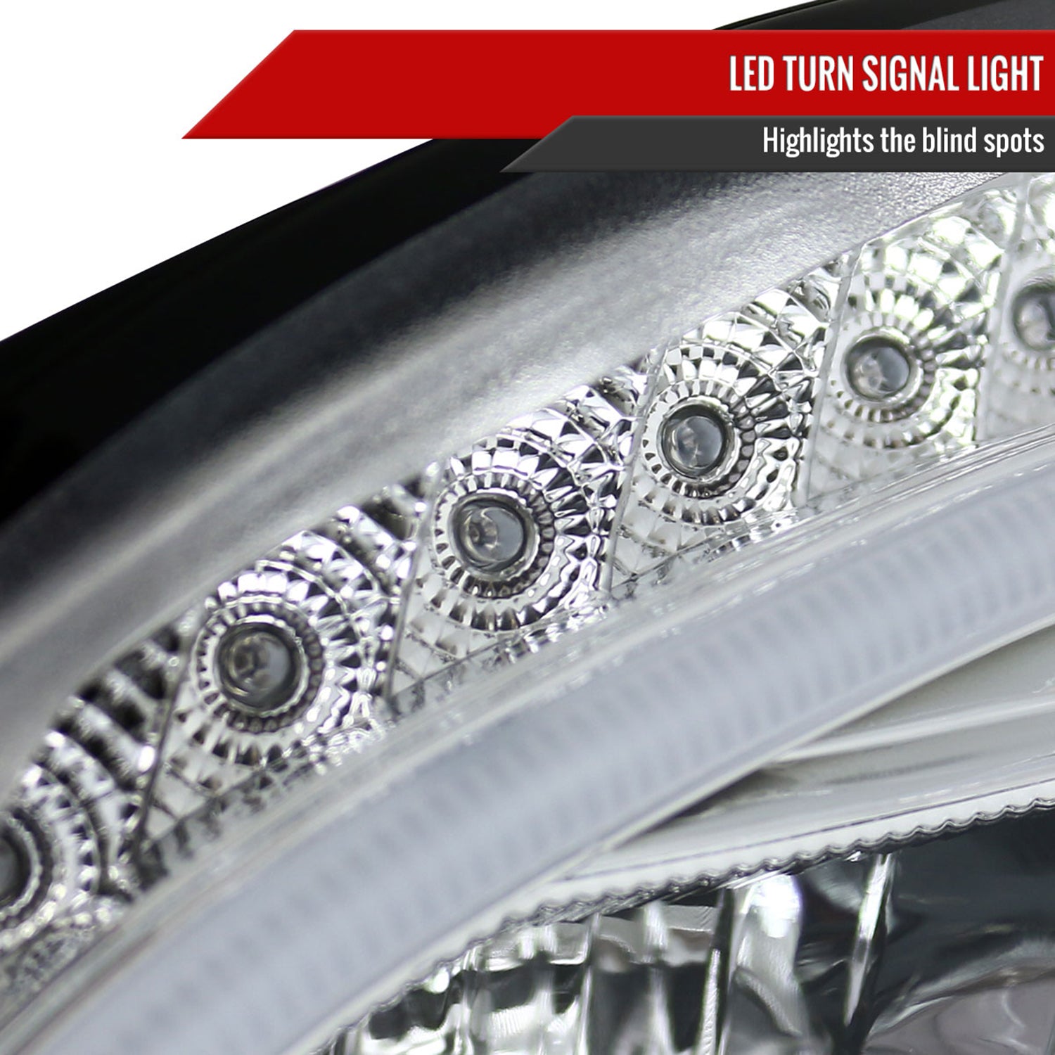 2008-2011 Mercedes W204 C Class Headlights LED Light Bar&LED Signal Chrome