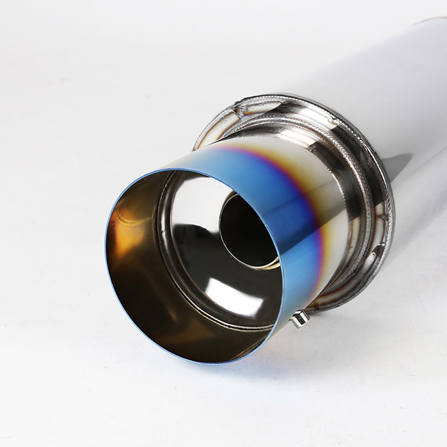 Apexi N1 Style 2.5" Inlet Exhaust Muffler - 4" Burnt Blue Titanium Tip