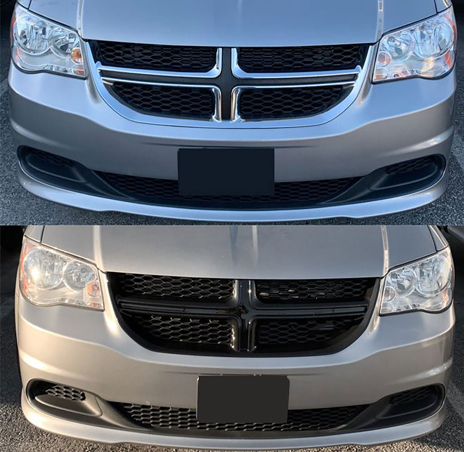 2011-2020 Dodge Grand Caravan Grille Overlay Gloss Black 1Pcs ABS Plastic