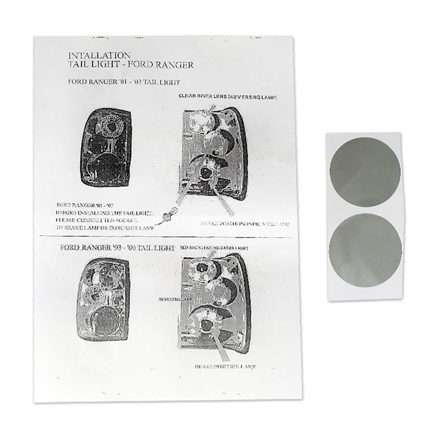 2001-2005 Ford Ranger Tail Lights Matte Black Housing/Clear Lens