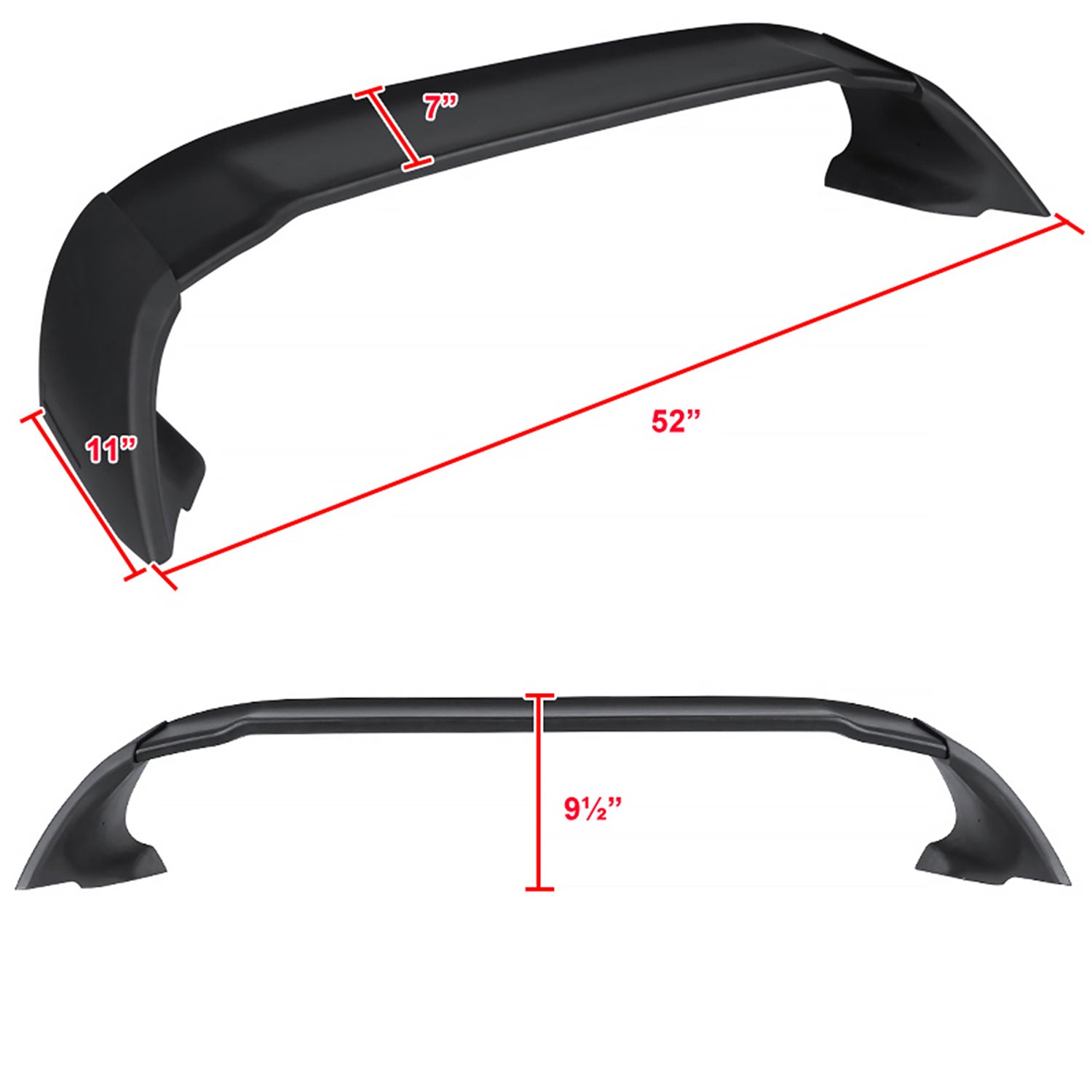 2006-2011 Honda Civic 4DR Sedan Black ABS MG Style Rear Spoiler Wing