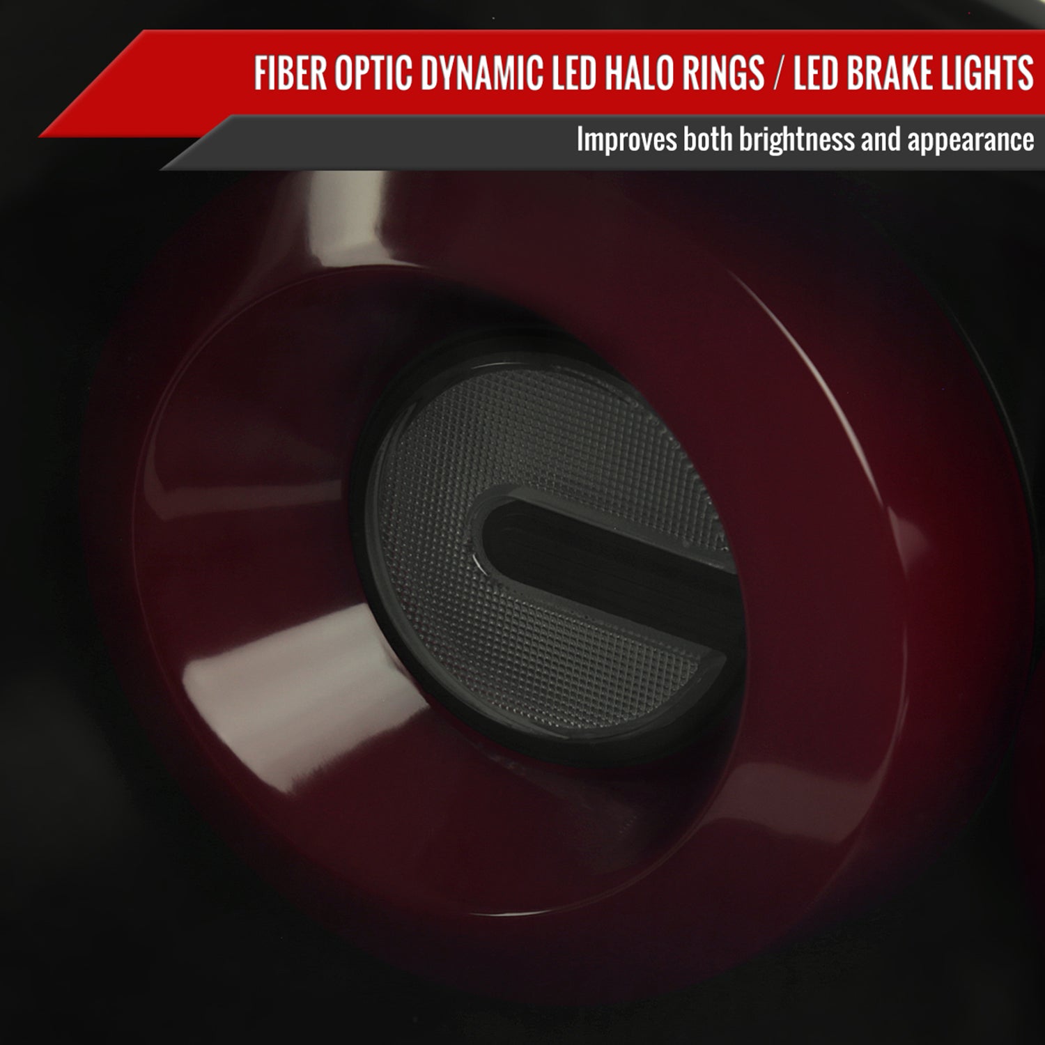 2003-2007 Infiniti G35 Coupe Red LED Halo Signal Tail Lights Matt Black/Smoke