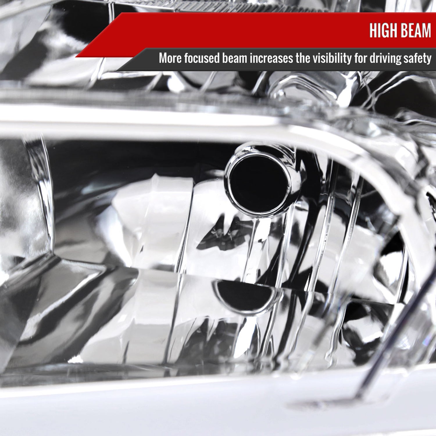 2009-2019 Dodge Ram 1500 2500 3500 Quad Headlights w/LED Tube Chrome/Clear