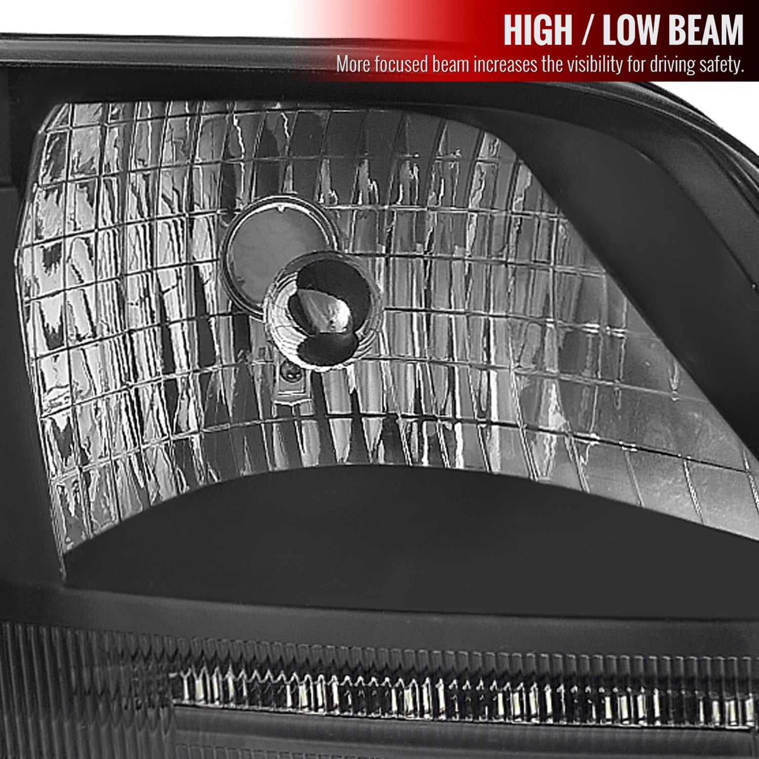 1997-2004 Ford F-150/Expedition Factory Headlights SMD LED Light Strip Black