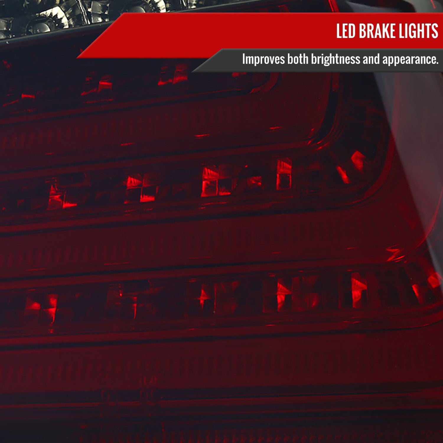 2004-2007 BMW E60 5 Series Sedan LED Tail Lights Chrome/Red Smoke Lens