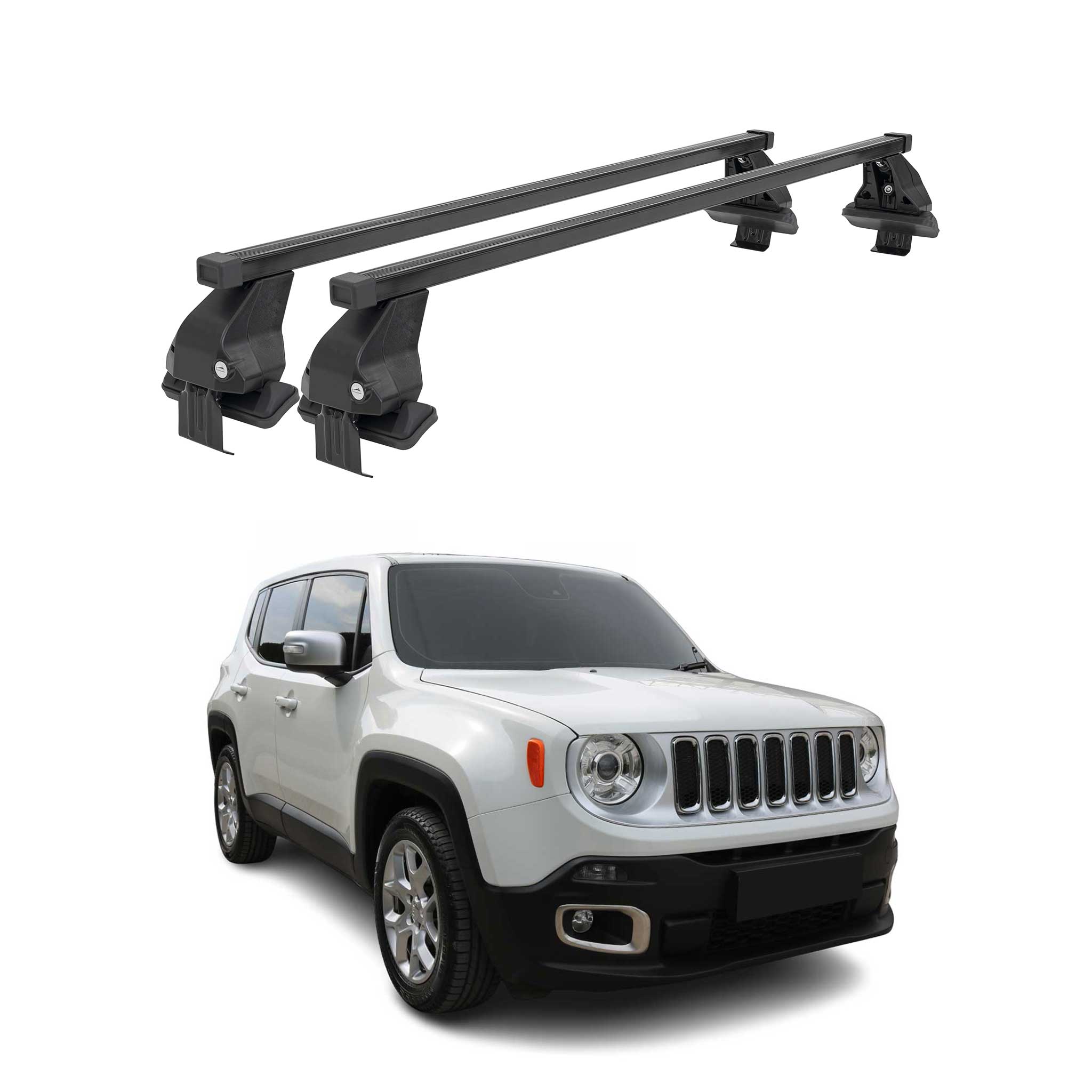 2015-2023 Jeep Renegade Roof Rack Cross Bars Black