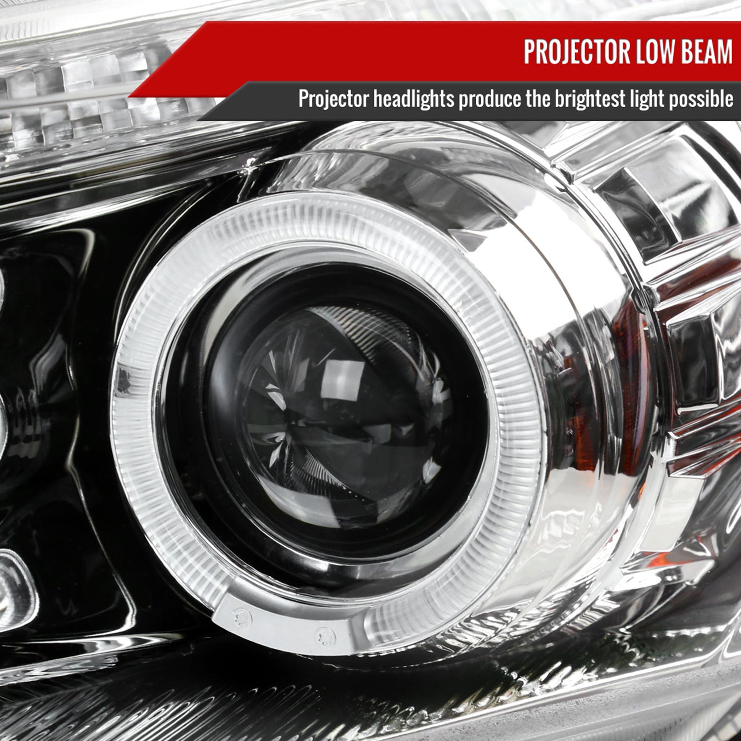 2008-2012 Honda Accord Sedan Single Halo Headlights LED Light& Signal Chrome
