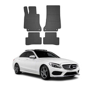 2015-2021 Mercedes C Class W205 Floor Mats Liners Full Set All Weather Rubber Black