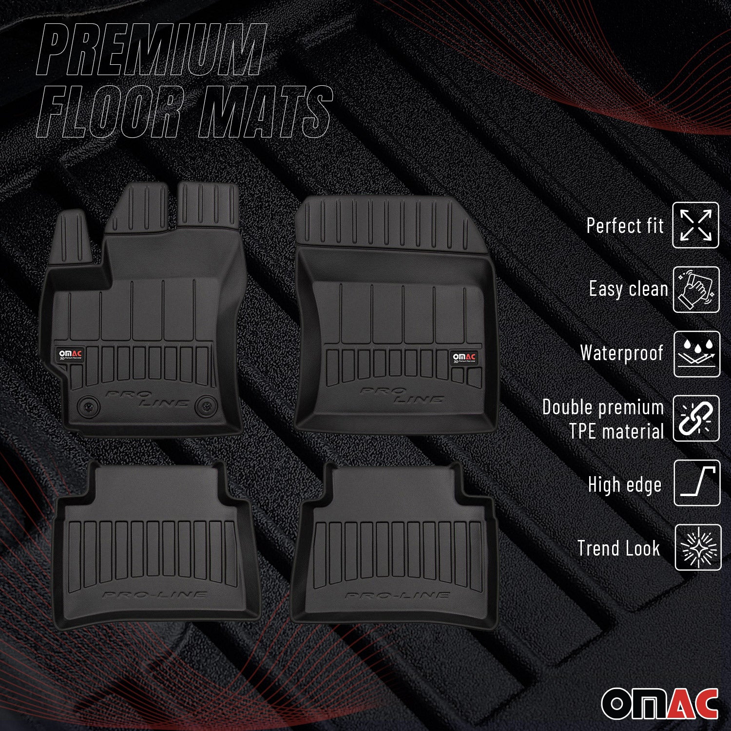 2019-2025 Toyota Corolla Sedan Wagon Premium Floor Mats Liners Full Set All Weather Heavy Duty