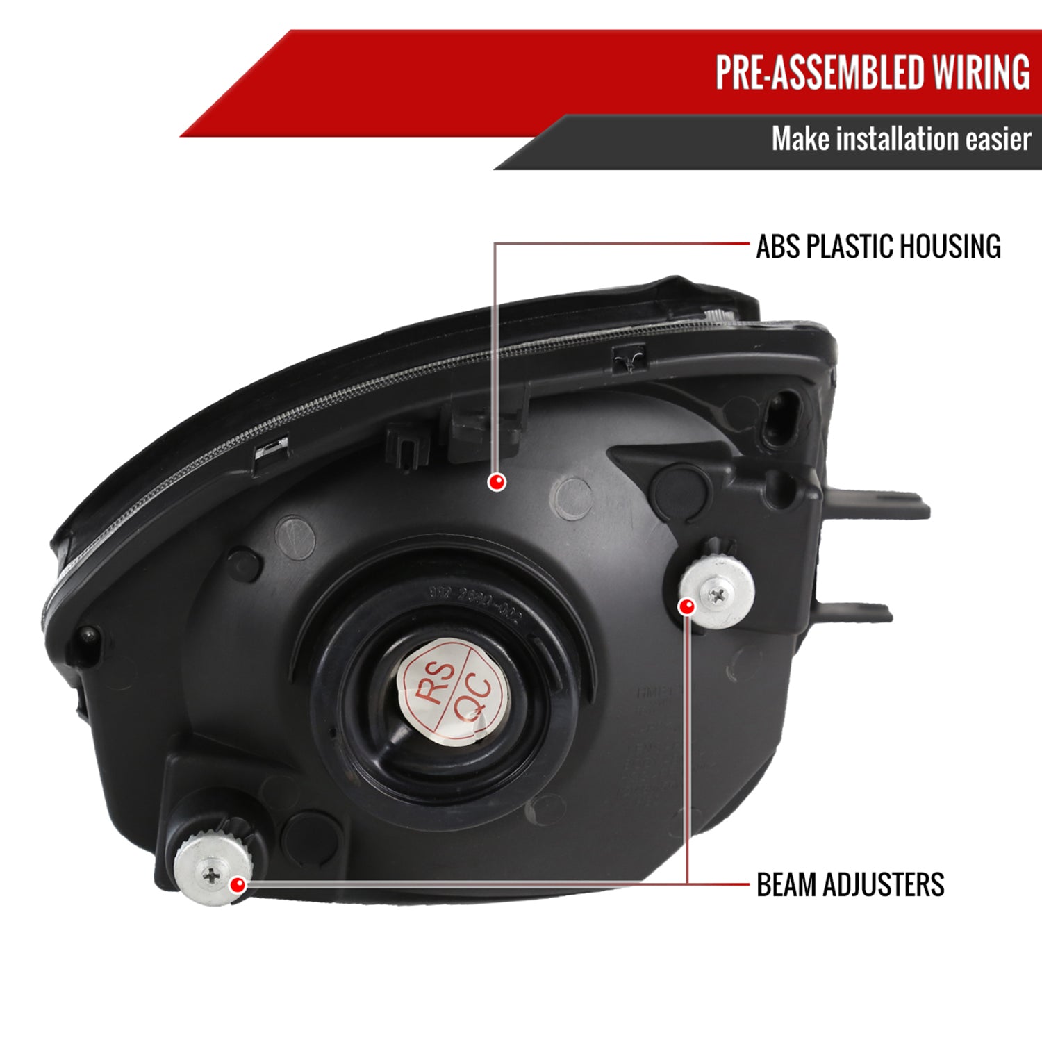 2000-2005 Mitsubishi Eclipse Factory Style Crystal Headlights Chrome/Clear