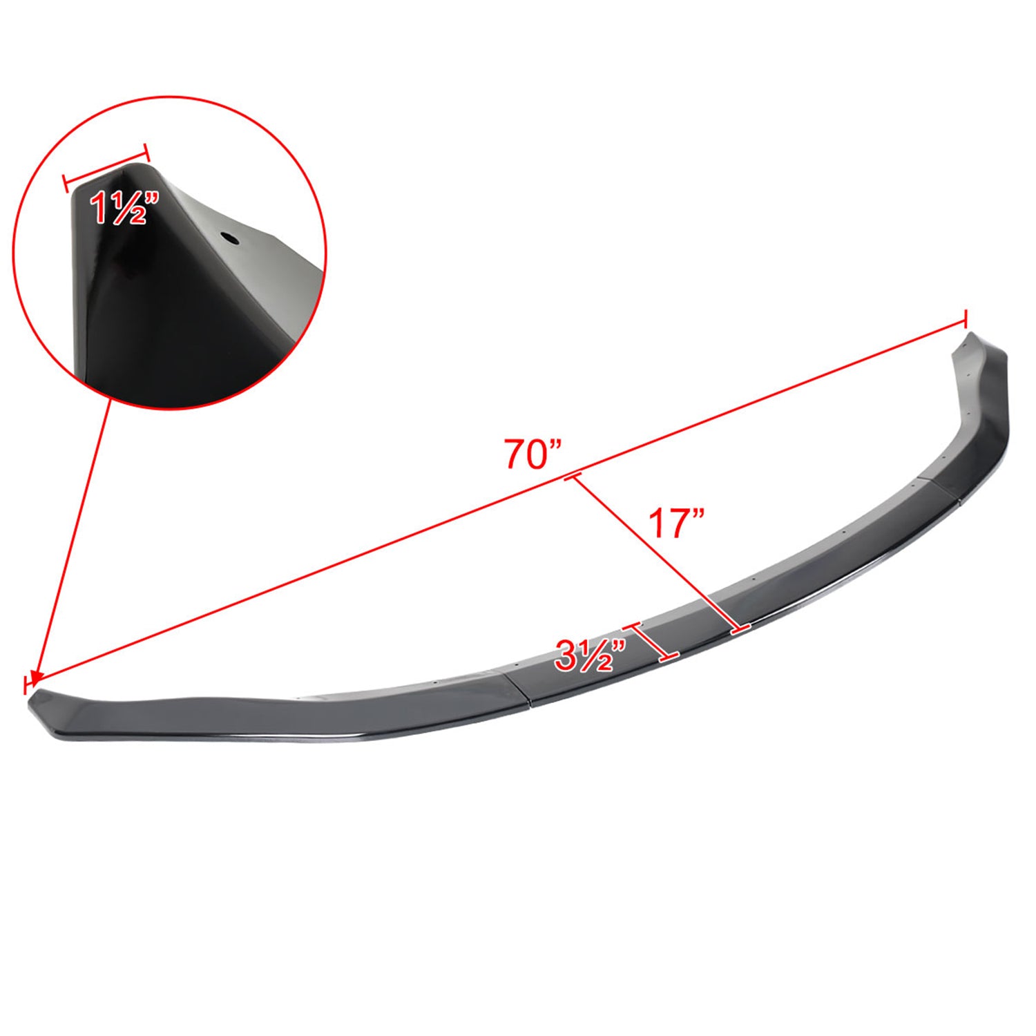 2003-2005 Nissan 350Z Glossy Black 3Pcs Front Bumper Lip Spoiler Kit