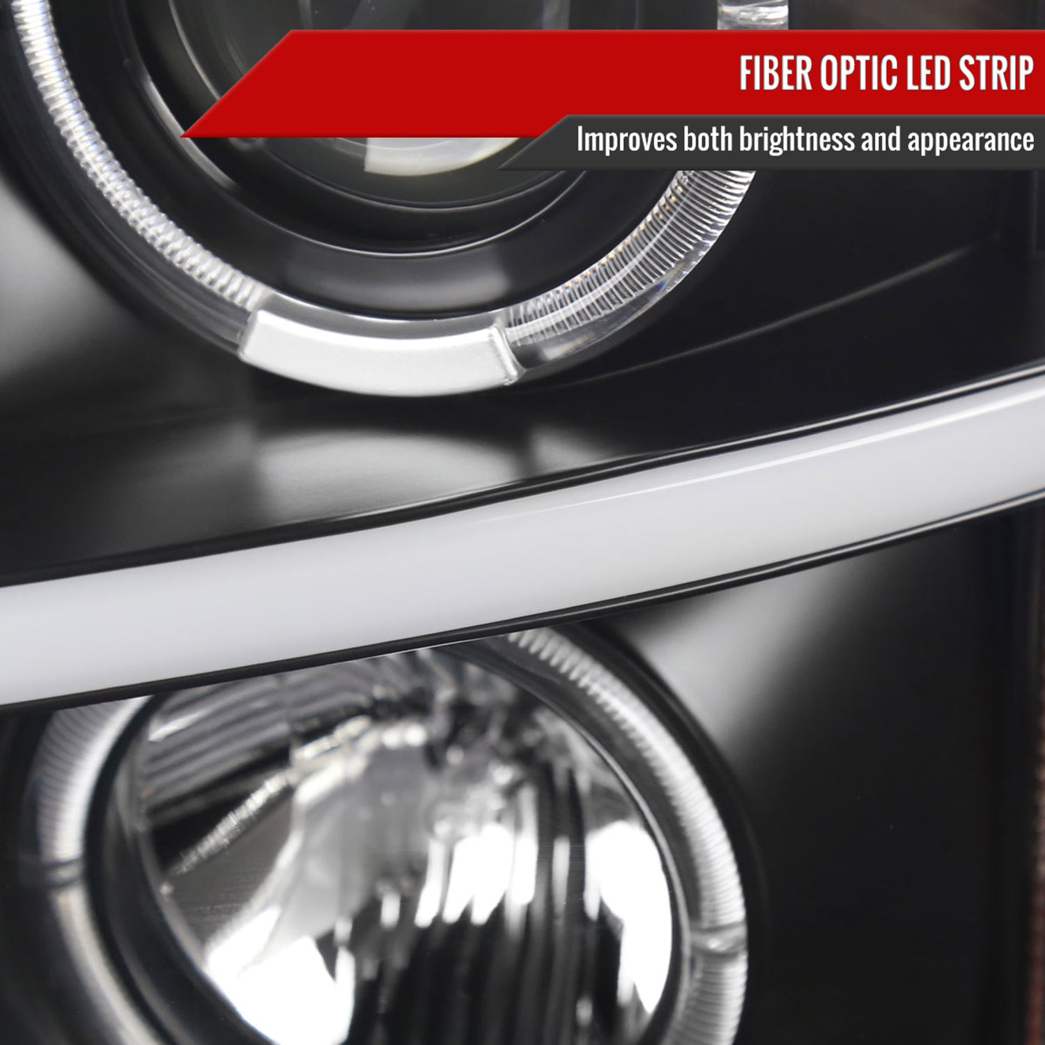 2007-2013 Chevy Silverado 1500 2500HD 3500HD Dual Halo LED Headlights Black