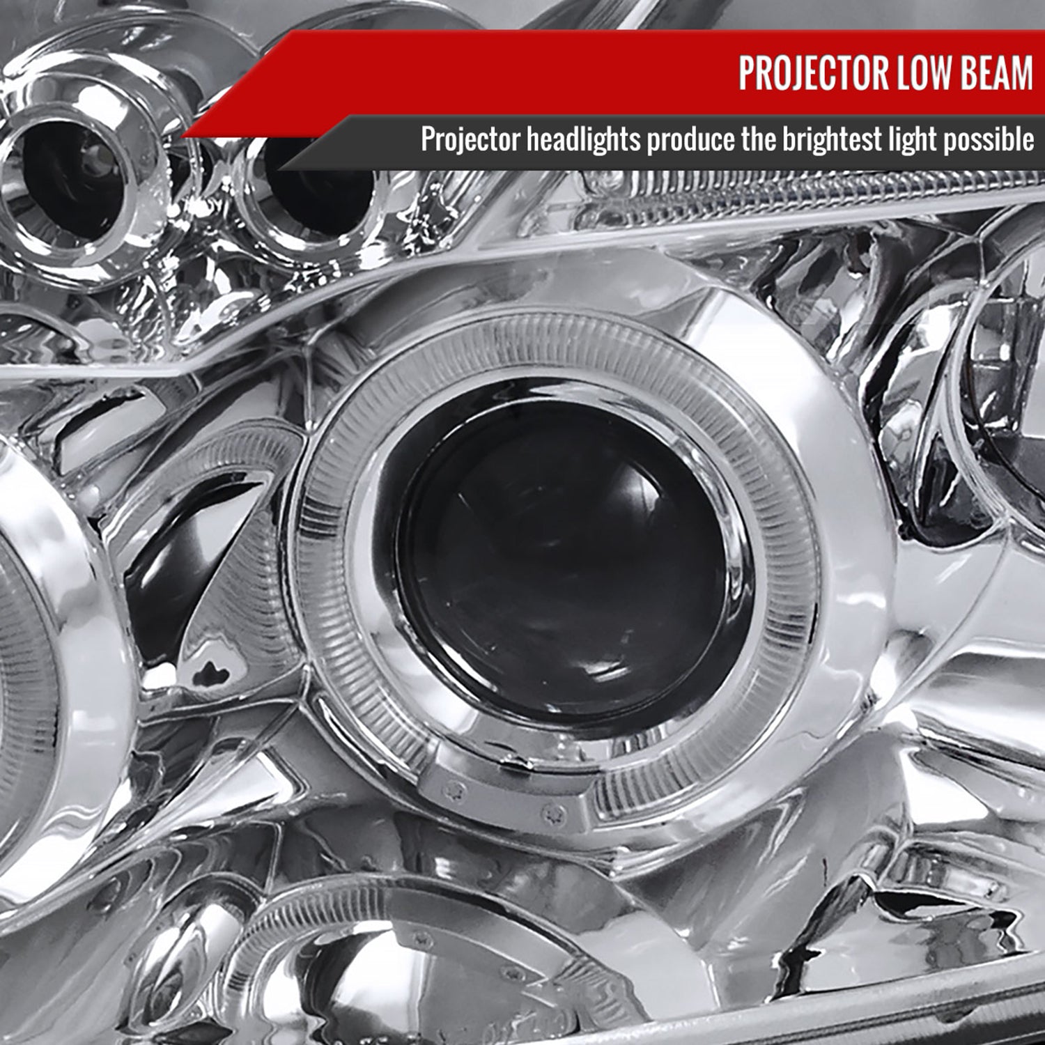 2007-2012 Dodge Caliber Dual Halo Projector Headlights Chrome/Clear Lens