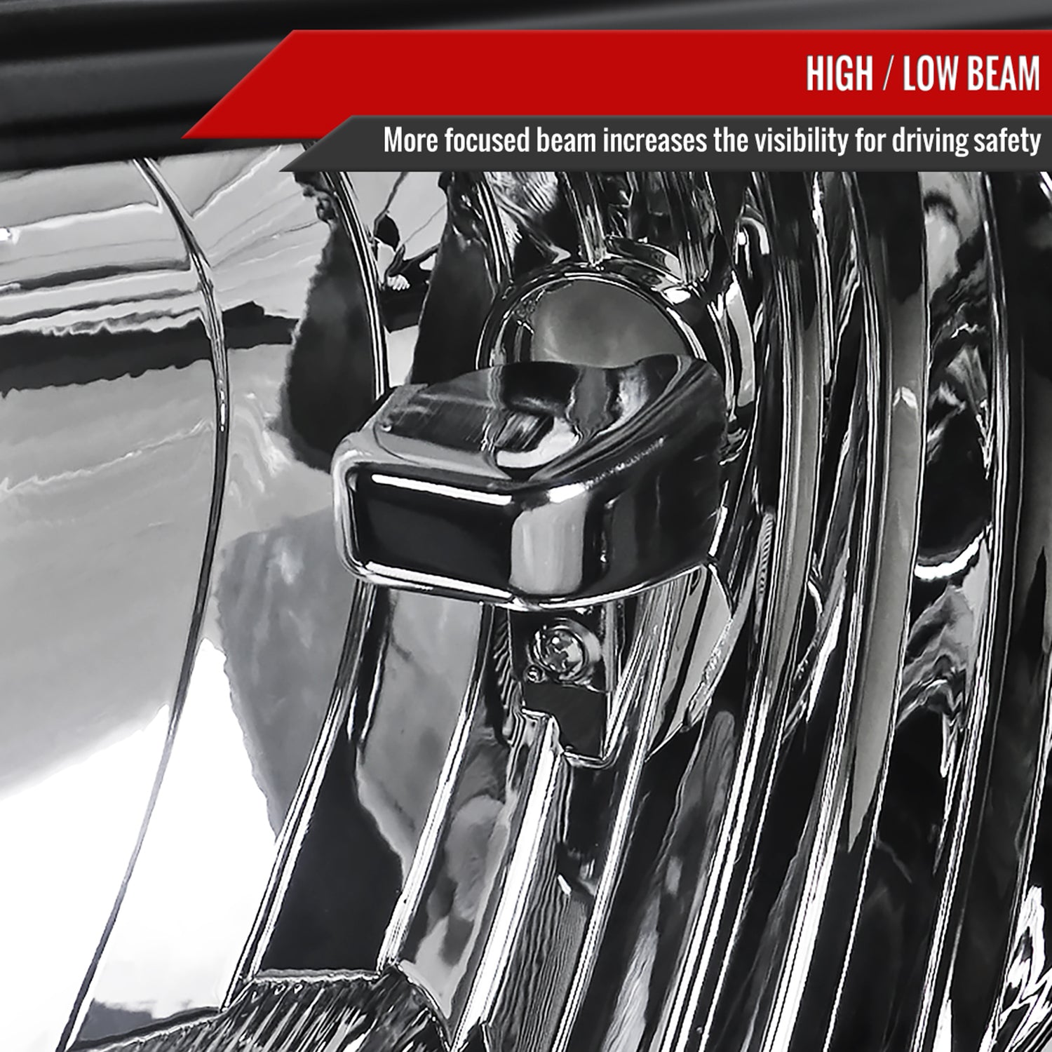 2009-2014 Ford F-150 Factory Crystal Headlights Amber Reflector Matt Black