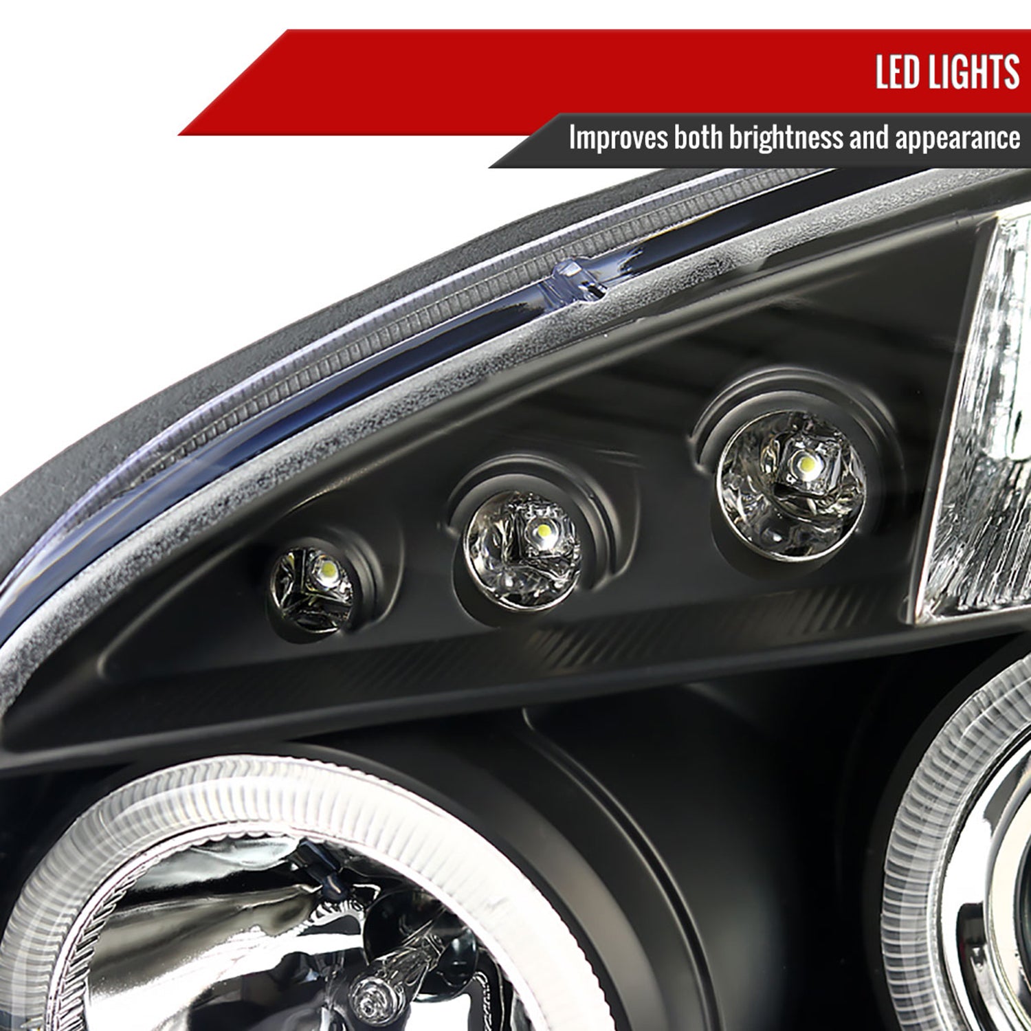 2005-2010 Chevy Cobalt Pontiac G5/Pursuit Dual Halo Projector Headlights Black
