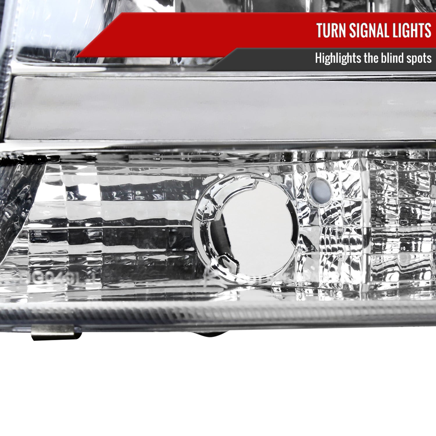 1997-2004 Dodge Dakota/98-2003 Durango Crystal Headlights Amber Reflector Chrome