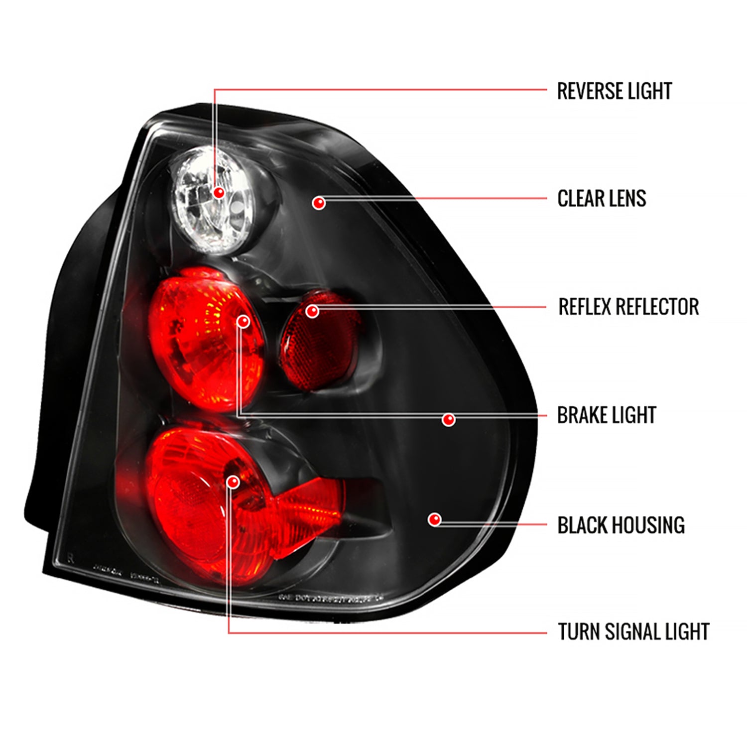 2004-2007 Chevrolet Malibu Tail Lights Matte Black Housing/Clear Lens