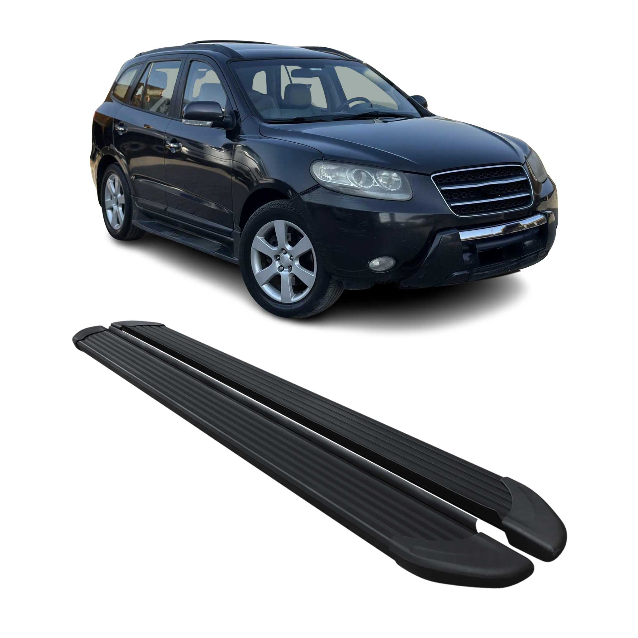 2007-2012 Hyundai Santa Fe Running Boards Side Steps Black