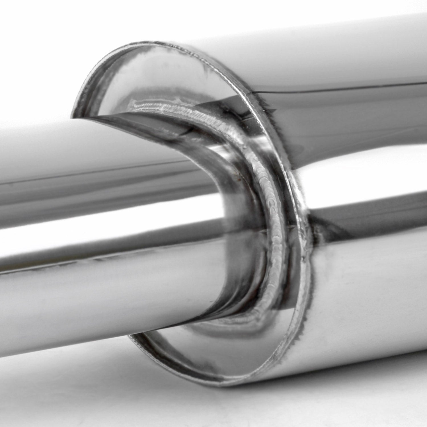 Universal 2.5" Inlet Stainless Steel Exhaust Muffler w/ Oval Tip