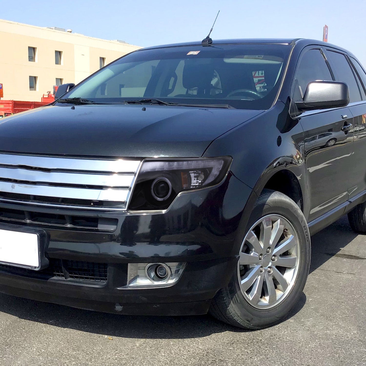 2007-2010 Ford Edge Halo Projector Headlights LED Light Glossy Black/Smoke