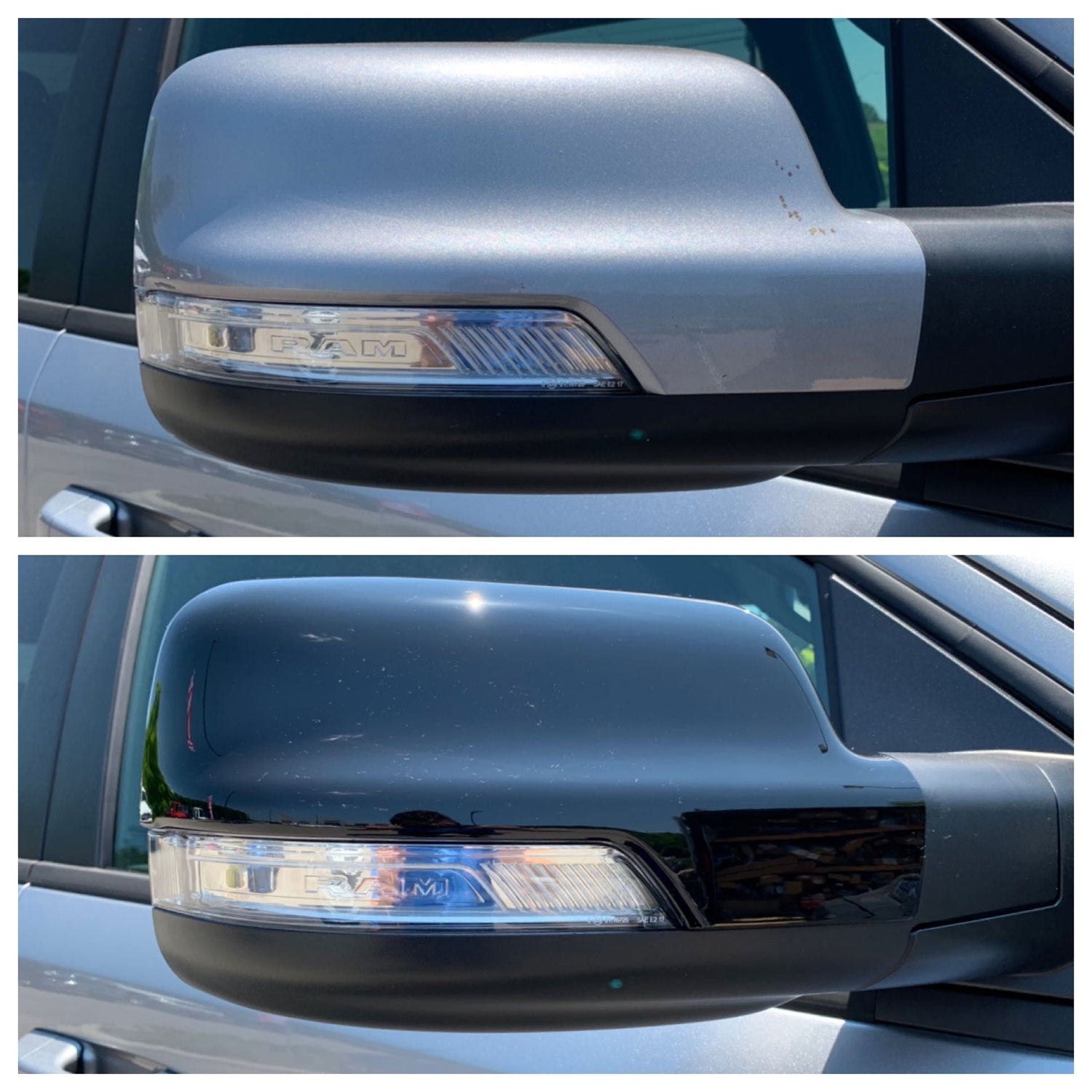 2019-2025 RAM RAM 1500 Mirror Cover Caps Gloss Black 2Pcs ABS Plastic