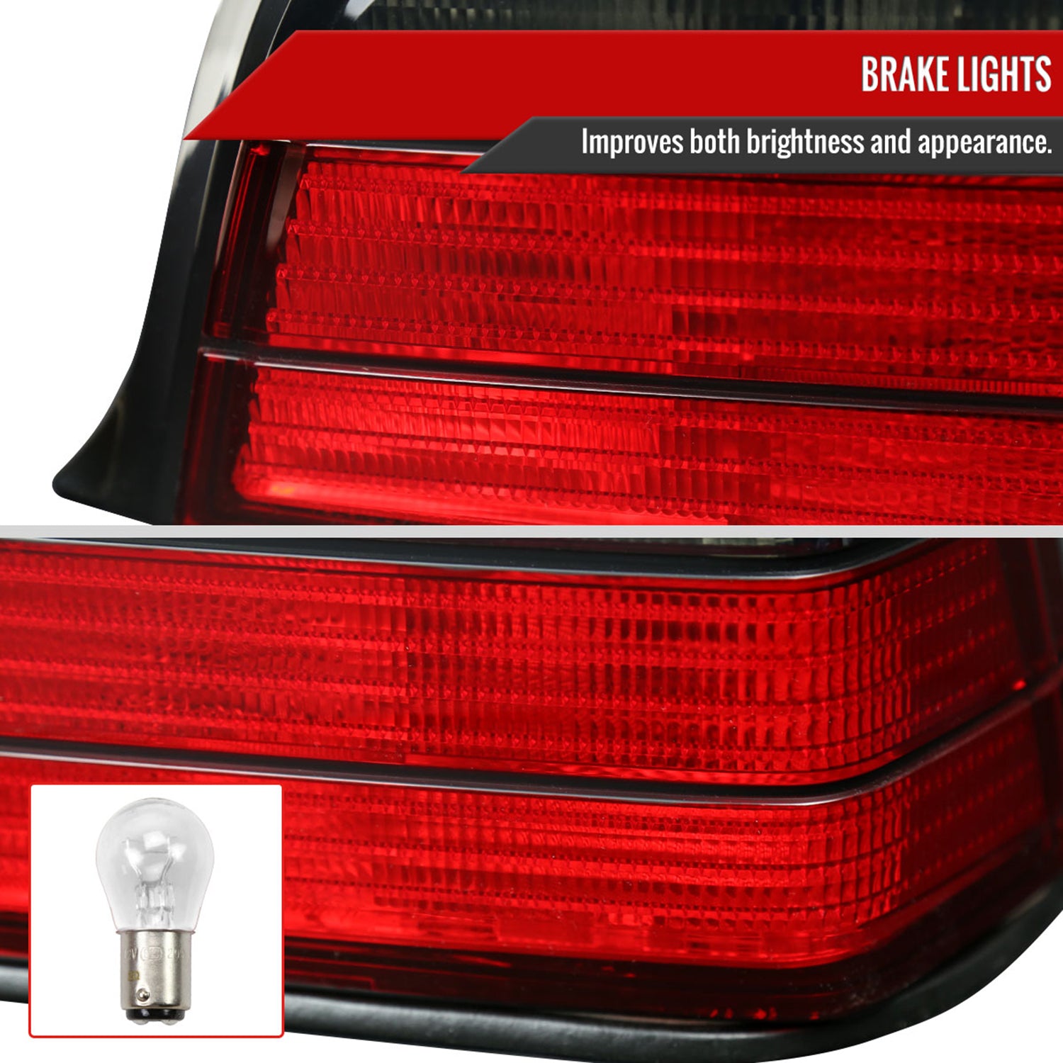 1992-1998 BMW E36 3 Series Coupe/Convertible Tail Lights Chrome/Red Smoke Lens