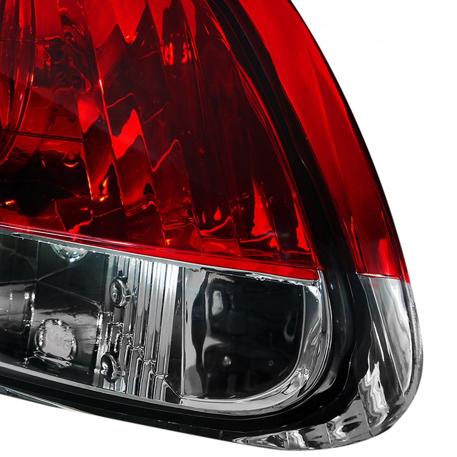 1993-1997 Honda Del Sol Tail Lights Chrome Housing/Red Clear Lens
