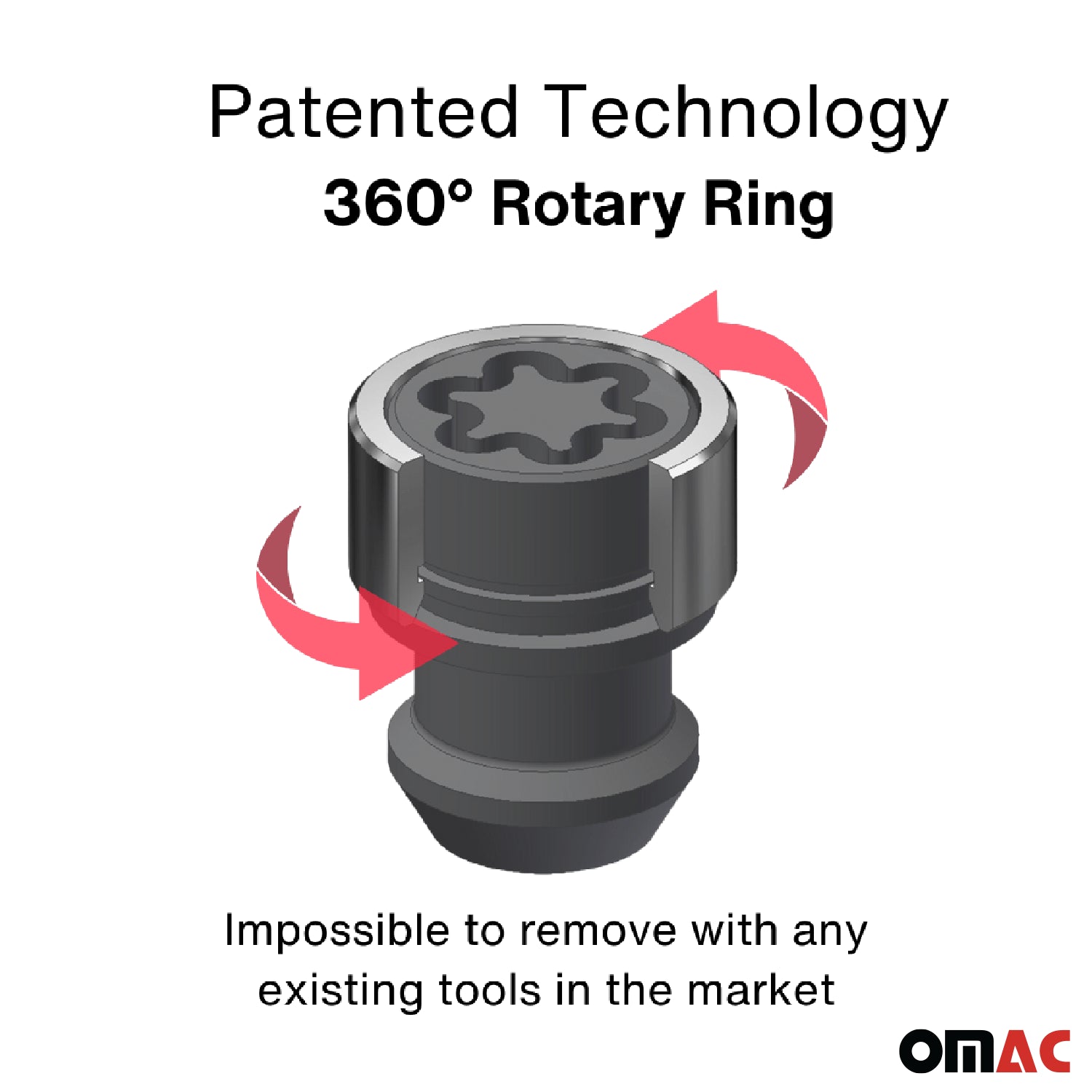 Wheel Lock Kit for Toyota Yaris 2010-2020 M12X1,5 Galvanized Silver 4Locks&1Key