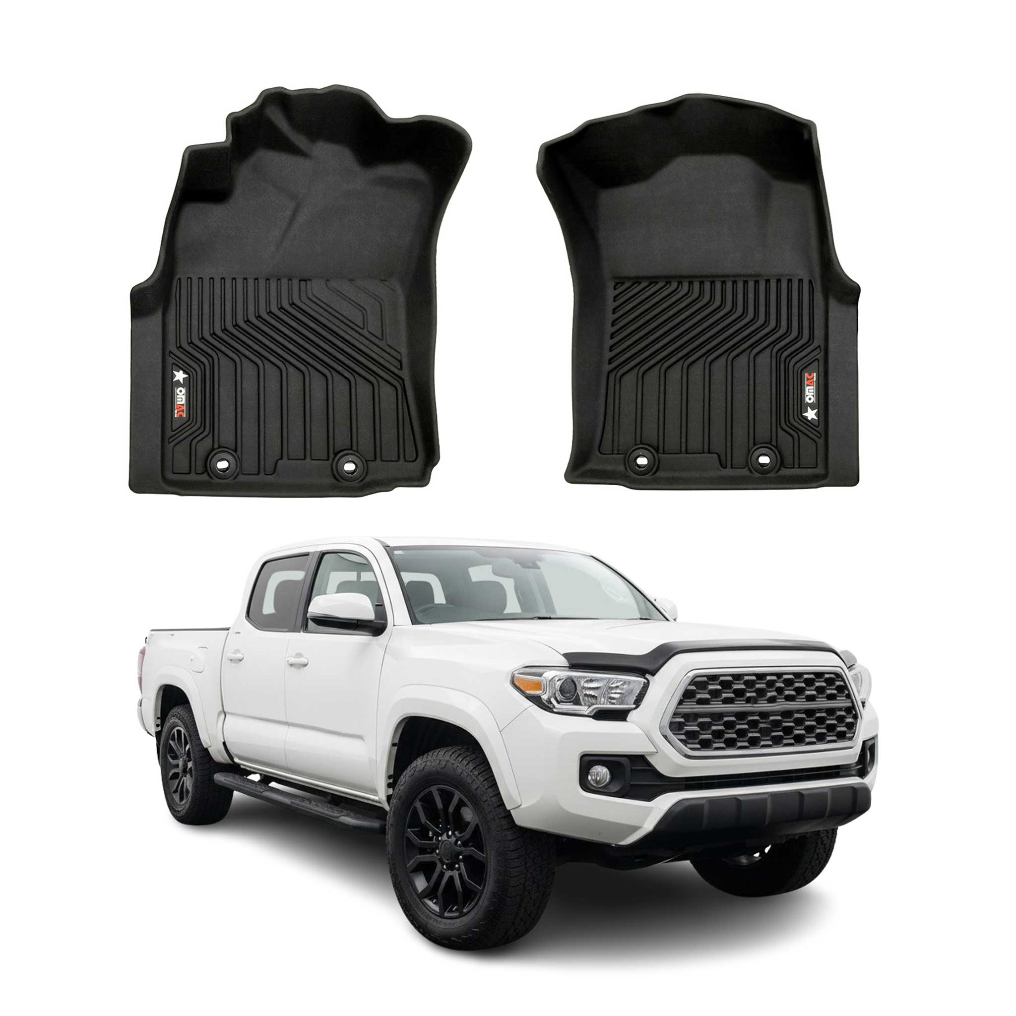 2005-2015 Toyota Tacoma Double Cab Premium Floor Mats Liners First Row Front