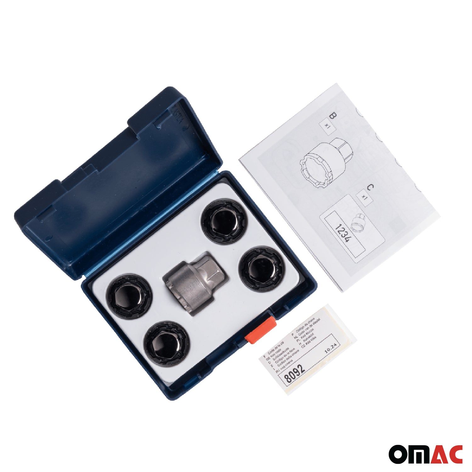 Wheel Lock Kit for GMC Terrain 2010-2017 M14X1,5 Nut Chromed Black 4Locks & 1Key