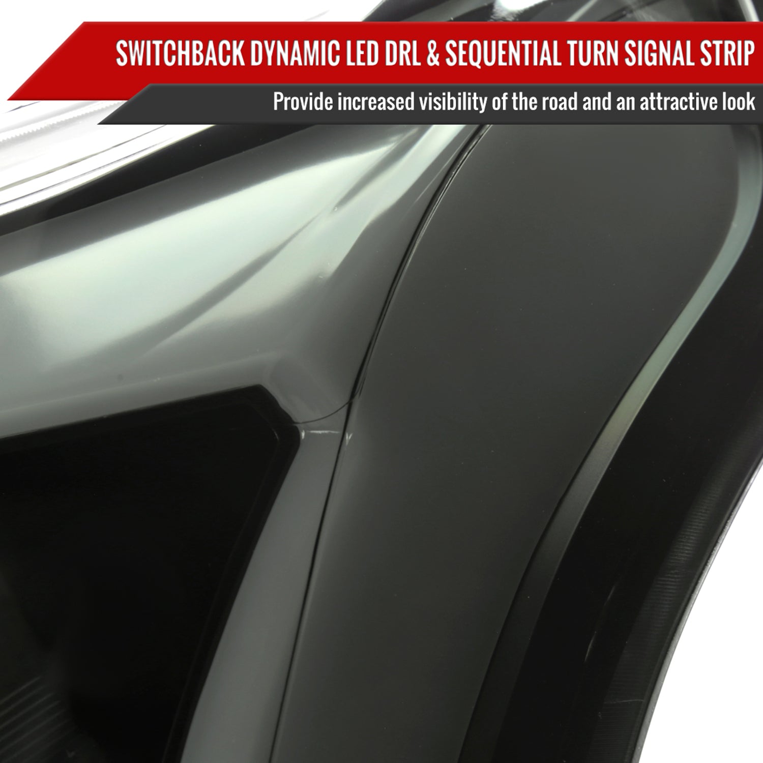 2010-2016 Cadillac SRX Projector Headlights Turn Signal LED Bar Smoke