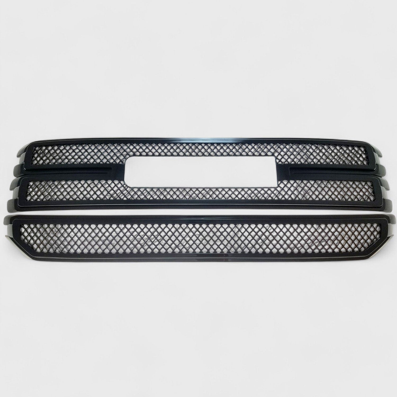 2016-2018 GMC Sierra 1500 Grille Overlay Gloss Black 2Pcs ABS Plastic