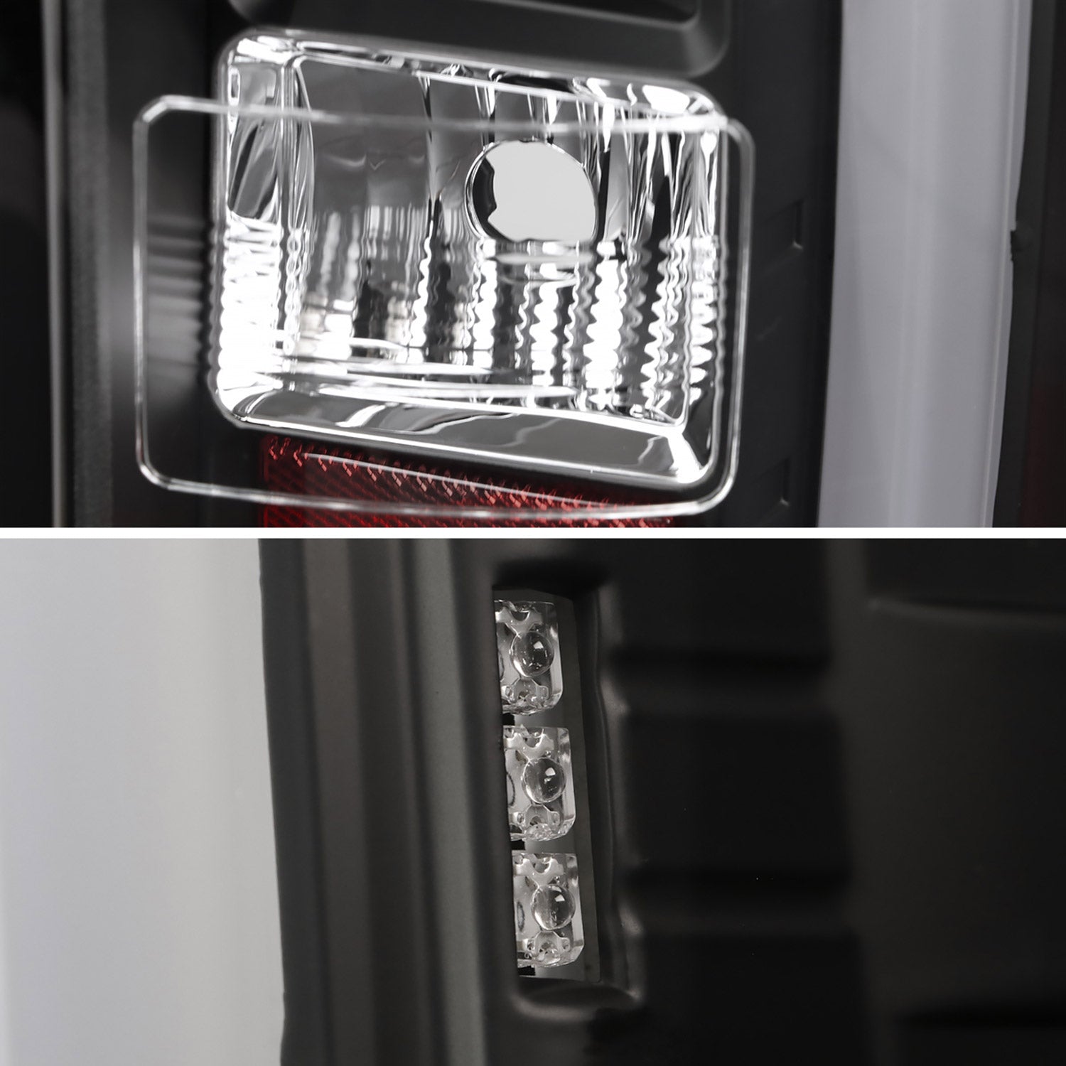 2014-2018 GMC Sierra 1500/2500HD/3500HD V2 LED Tail Lights Matte Black/Clear