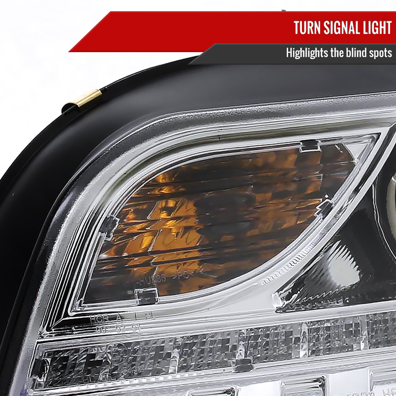 2006-2008 Audi A4 Projector Headlights w/R8 SMD LED Light Strip Chrome/Clear