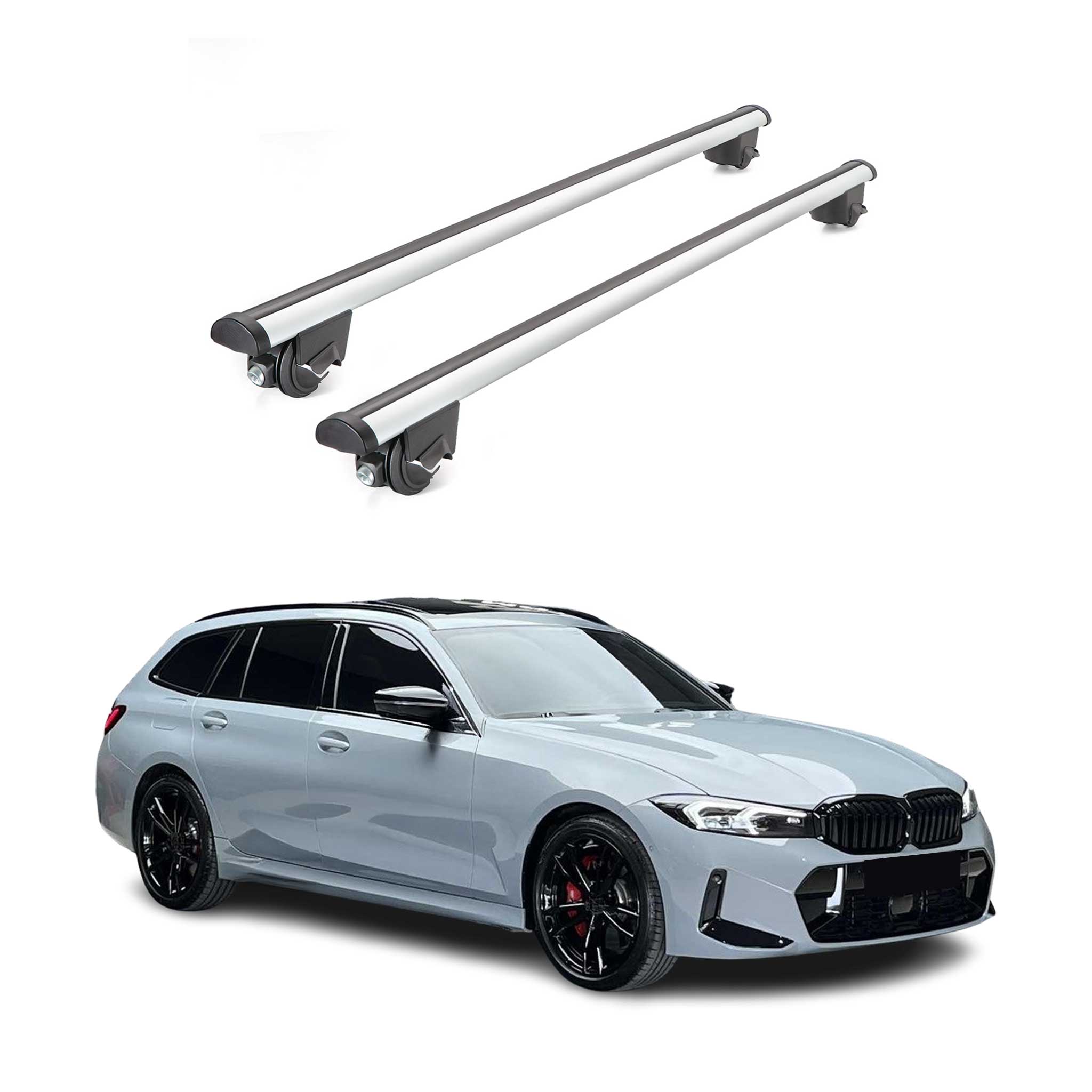 2019-2022 BMW 3 Series G21 Wagon Roof Rack Cross Bars Silver