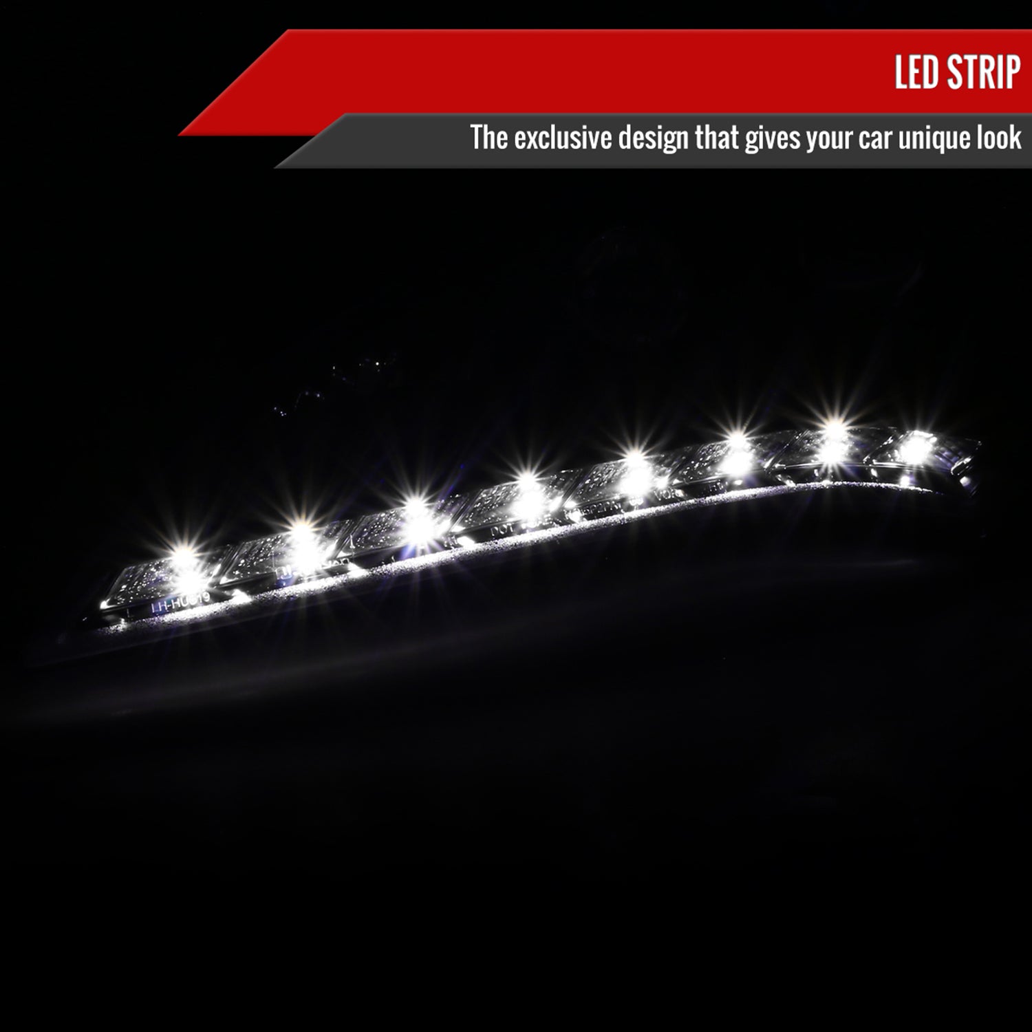 2010-2012 Hyundai Genesis Coupe Projector Headlights SMD LED Light Jet Black