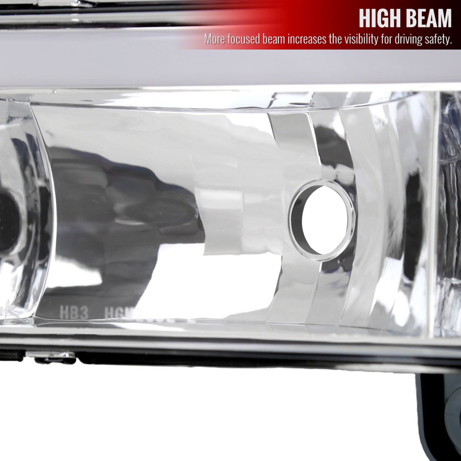 1988-1998 Chevy/GMC C10 C/K LED Strip Factory Style Headlights Chrome/Clear