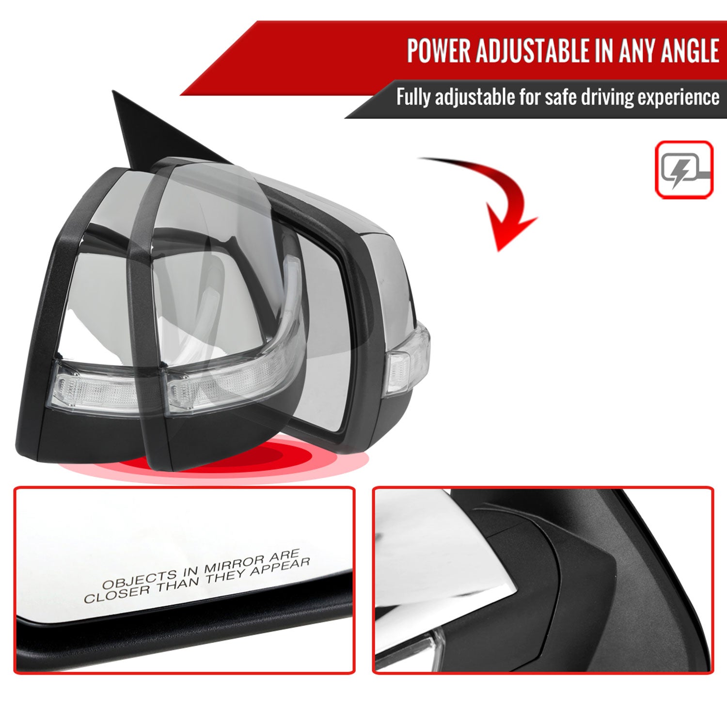 2014-2018 Chevy Silverado/Sierra Chrome Auto-Fold&Heated Side Mirror Passenger