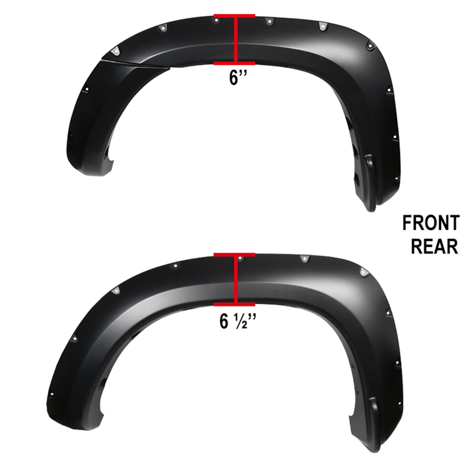 2005-2011 Toyota Tacoma Fleetside 6" Long Bed Smooth Rivet Style Fender Flares